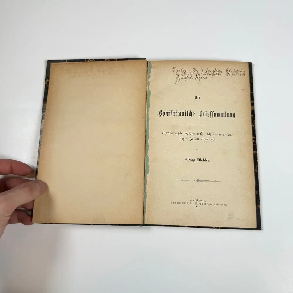 Die Bonifatianische Briefsammlung G Pfahler 1882 Antique Book Germany Language